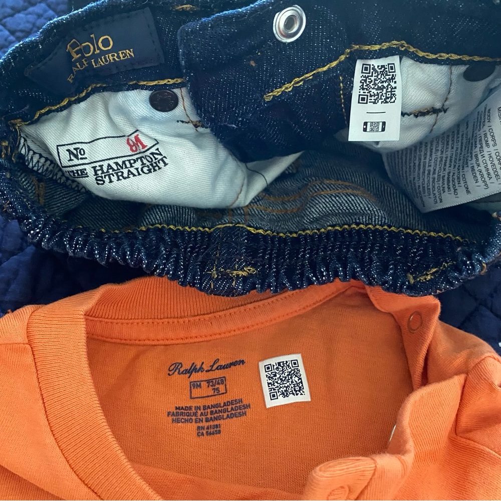 Ralph Lauren Kids Orange Bear T-Shirt and Hampton Stretch Jeans Set - Picture 8 of 8